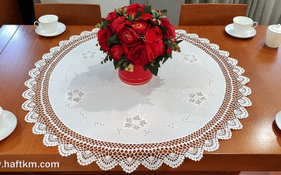 Piękna serweta lniana " Róża Makowska"