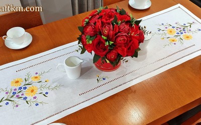 Hand embroidered tablecloth  "Spring"