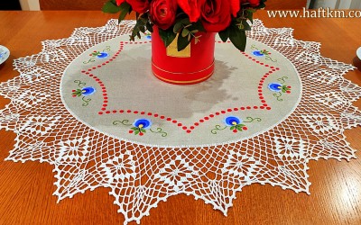A beautiful tablecloth with a Kashubian motif.