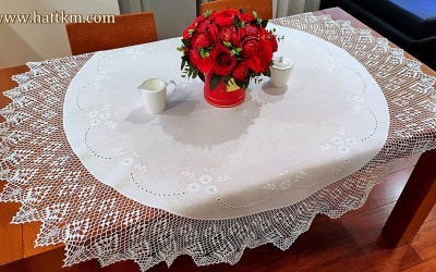 Linen tablecloth "The Magic of English Embroidery"