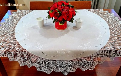 Linen tablecloth "The Magic of English Embroidery"