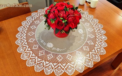 Hand-embroidered "Margaretki" tablecloth