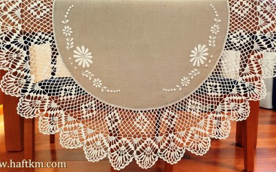 Hand-embroidered "Margaretki" tablecloth