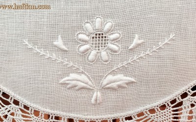 A beautiful napkin with a flower pattern