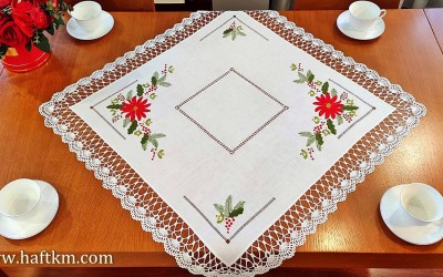 A delightful linen tablecloth "Star of Bethlehem"