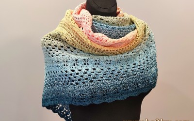 Handmade crochet ombre scarf. 