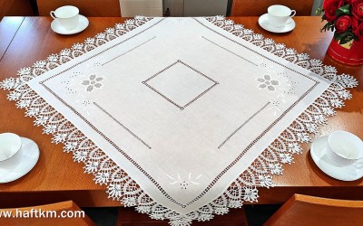 Exclusive tablecloth, hand embroidery "Toledo flowers"
