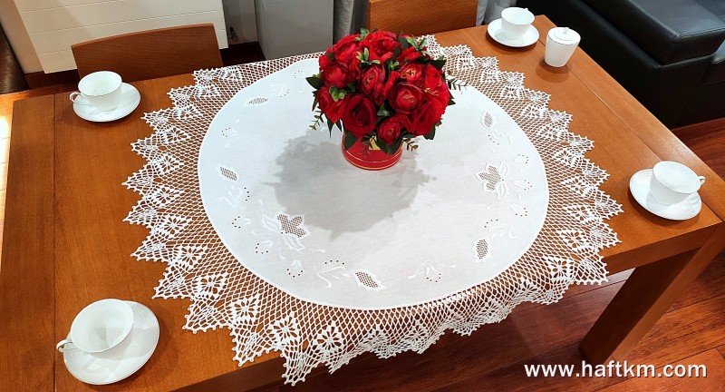 Exclusive linen tablecloth "Lotus flower"