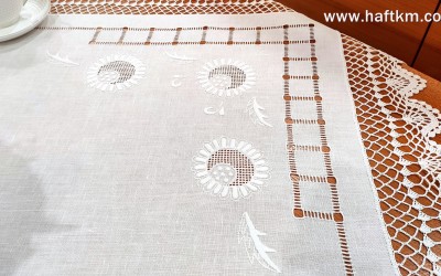 Exclusive tablecloth with hemstitch "Makowska Dandelion"